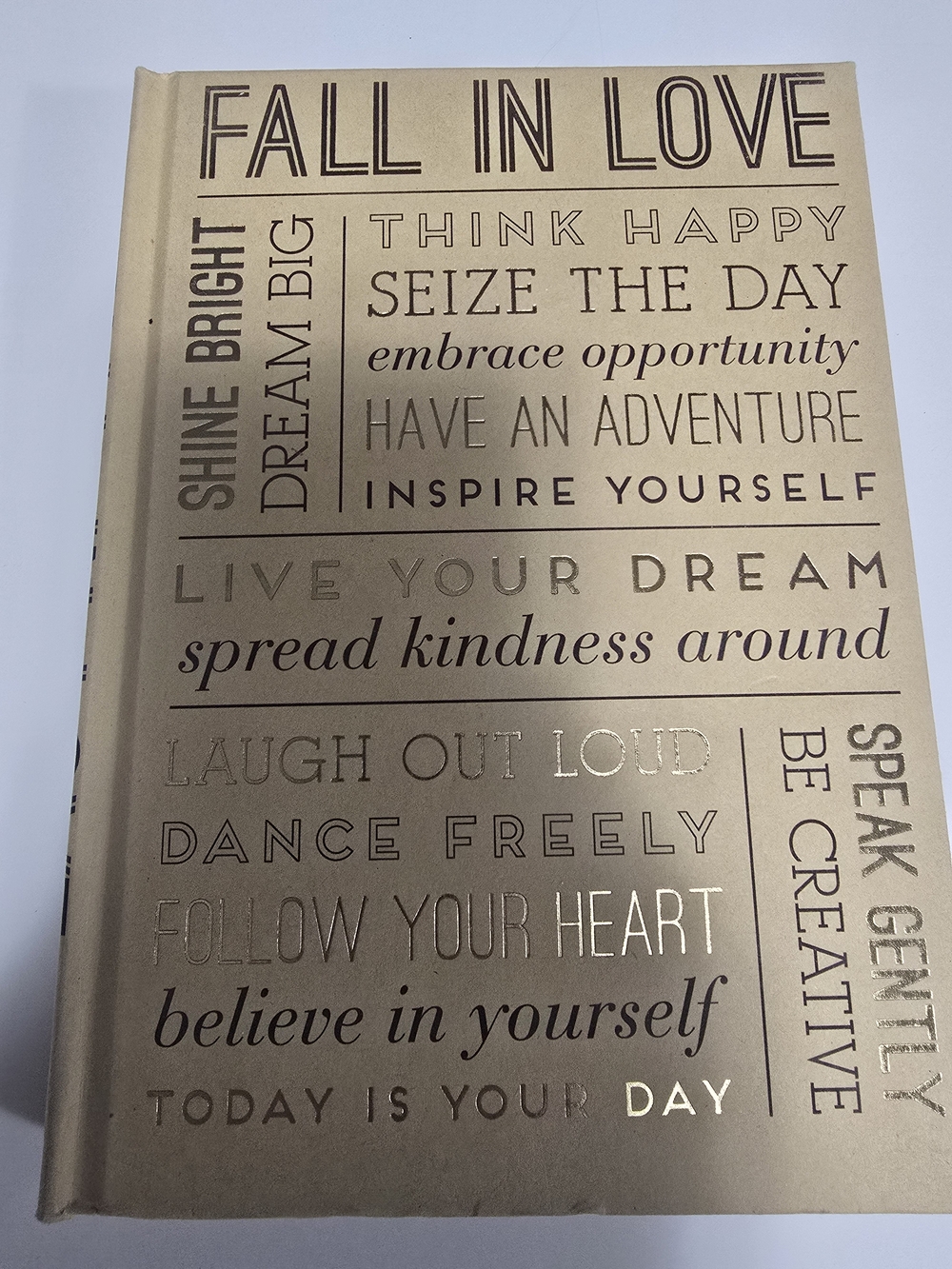 Inspirational Cover Journal in Gold - Motivational Quotes